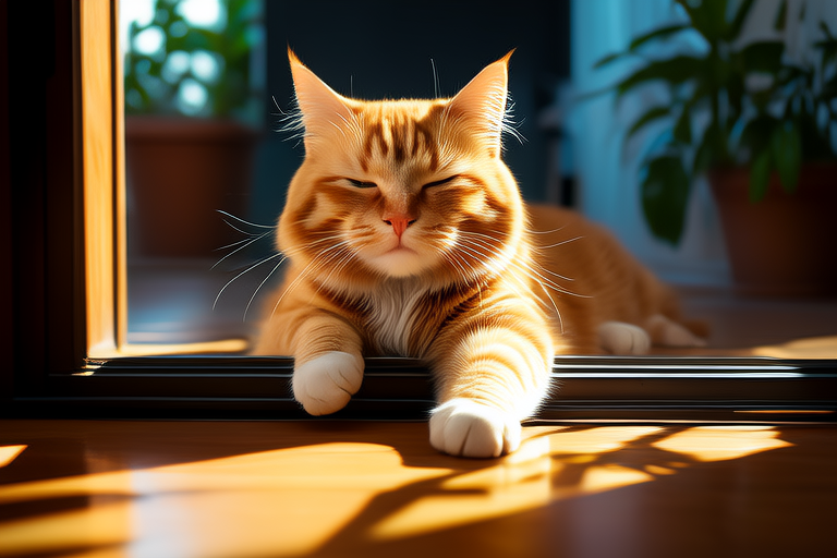 From Sunbeams to Naptime: A Day in the Life of Your Average Orange Cat